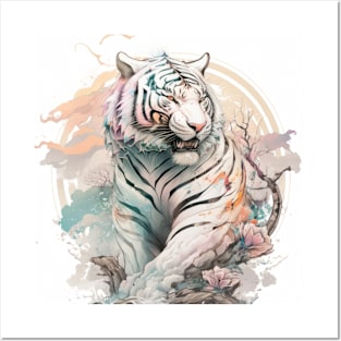 Tiger Portrait Animal Painting Wildlife Outdoors Adventure Posters and Art